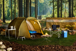 B&M GARDEN SS26 // THE GREAT OUTDOORS - PRO CAMPER // CAMPING TABLE £12 // 3 COMPACT PANS £12 // GAS STOVE £15 //
