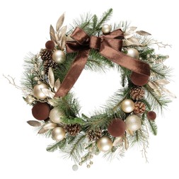 PRE LIT 70CM BROWN WREATH £30 (437032)