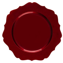 SCALLOPED RED CHARGER PLATE £2 (424913)