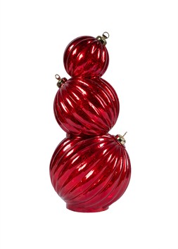 3 Stacking Glass Bauble With Led Lights