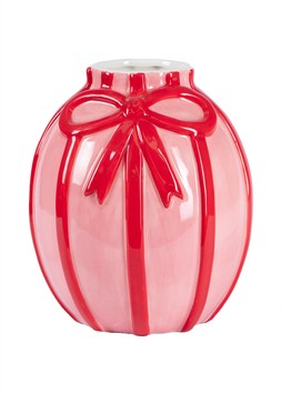 Pink bow vase