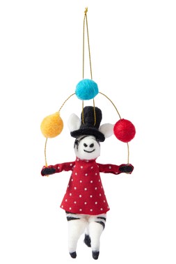 Felt Circus Zebra Hanging Decoration £7.99