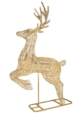Gold Foil Micro LED Reindeer Flashing Effect 3.37m