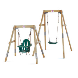 Plum 2-in-1 Wooden Single Swing Set