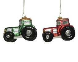 Glass tractor decorations