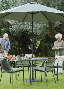 Lisbpm 4 Seat Dining Set Grey £399, Wild Heritage Patterned 45x45 CUSHION £19.99