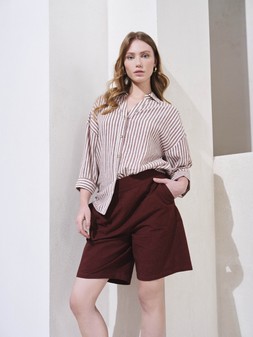 3:4 Sleeve Striped Linen Shirt £20 & Linen Co-ord Shorts £18.