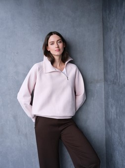 Asymmetrical Zip Detail Sweatshirt £22 & Wide Leg Trousers £22