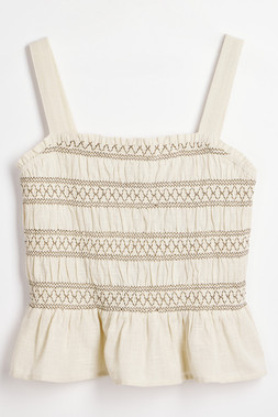 Embroidered Detail Ruched Cami Top £18