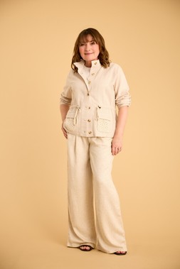 Embroidered Belted Jacket £30 & Wide Leg Linen Trousers £22