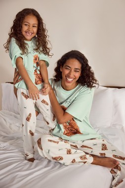 Womens Sage Dog Print Pyjama Set