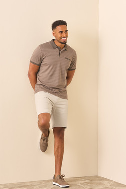 Mens Brown Ditsy Polo Shirt £18