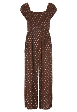 Womens Black Abstract Shirred Jumpsuit £24