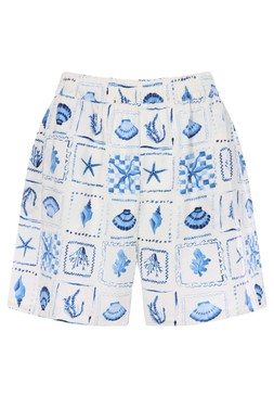Womens Blue Shell Print Airflow Shorts £12