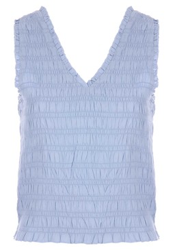 Womens Blue Shirred Vest Top £14