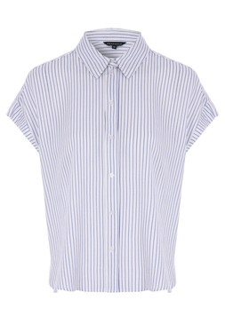 Womens Blue Stripe Linen Blend Shirt £20