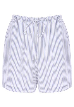Womens Blue Stripe Linen Blend Shorts £16