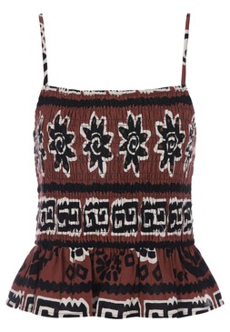 Womens Brown Printed Linen Blend Cami Top £16