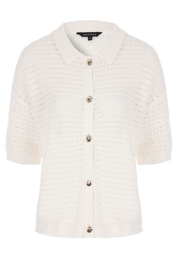 Womens Cream Crochet Gold Button Cardigan £20