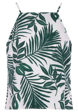 Womens Green Leaf Halter Vest Top £12