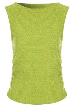 Womens Lime Textured Side Ruched Top £16