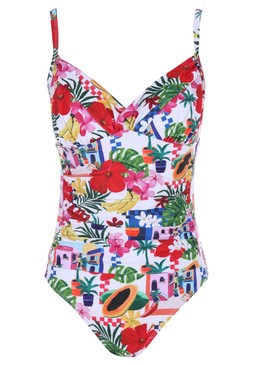 Womens Red Rio Floral Print Swimsuit £24
