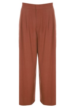 Womens Rust Linen Blend Wide Leg Trousers £24