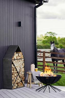 HOUSE SCULPTURAL LOG STORAGE NATURAL BLACK H125CM W70CM &pound;399.99