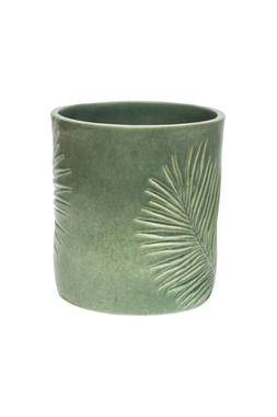 KEW STONEWARE SAGO PALM PLANTER OLIVE 18CM &pound;29.99 (Available in other sizes)