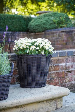 POLYRATTAN WILLOW LINED PLANTER H49CM D44CM &pound;59.99