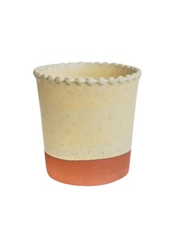 ADELINE BEADED EDGEPASTEL YELLOW PLANTERH13.5CM D14CM
