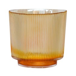 Amber Ribbed Glass Holder &pound;9.99