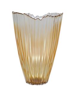 Amber Rippled Glass Vase &pound;34.99