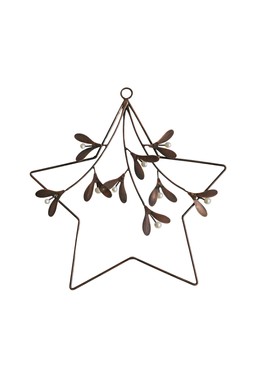 ANTIQUE GOLD STAR MISTLETOE WREATH £29.99
