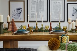 Bowen Pillar Candle Holder Linen H22Cm D9Cm &pound;19.99