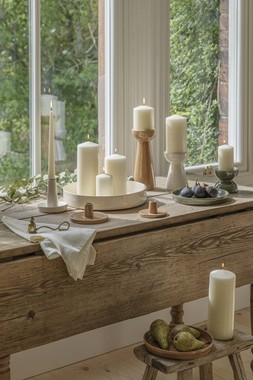 Bowen Pillar Candle Holder Moss H9cm D9cm &pound;7.99