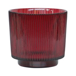 Burgundy Ribbed Glass Holder &pound;17.99