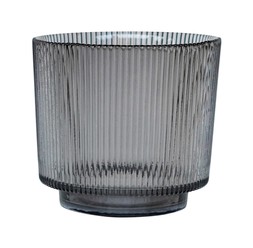Charcoal Ribbed Glass Holder &pound;17.99