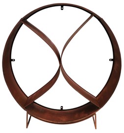 CIRCLE SCULPTURAL LOG STORAGE NATURAL RUST H116CM W110CM