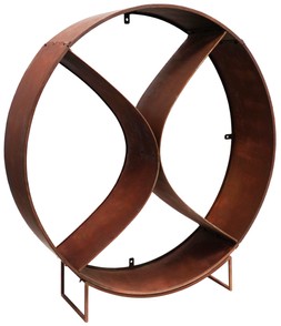 CIRCLE SCULPTURAL LOG STORAGENATURAL RUST H116CM W110CM &pound;399.99