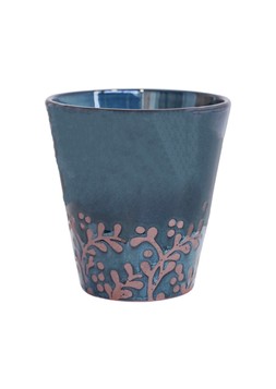 DOVER TERRACOTTA FOLIAGE GLAZED TEAL PLANTER H18CM D17CM £19.99