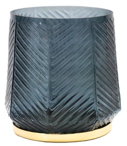 ELM EMBOSSED CANDLE HOLDER SOFT BLUE H20CM £29.99