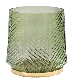 ELM EMBOSSED CANDLE HOLDER SOFT SAGE H20CM £29.99