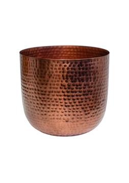 FELIX HAMMERED METAL BRONZE PLANTER H16CM D18.5CM £14.99