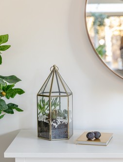 GLASSHOUSE TERRARIUM ANTIQUE BRASS £49.99