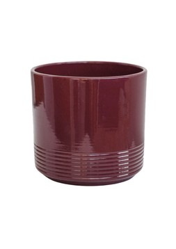 GLAZED POINSETTIAPLANTER WINE RED £5.99
