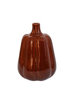 GLAZED PUMPKIN BUD VASE CONKER £12.99
