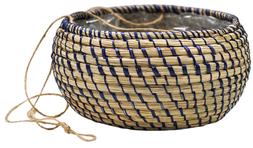 HANGING SEAGRASS NAVY PLANTER 18CM &pound;19.99