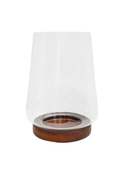HARVEY WALNUT CYLINDER LANTERN H28.5CM D21CM £49.9
