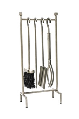Iron Hanging Rack Fireside Companion Set Pewter &pound;79.99